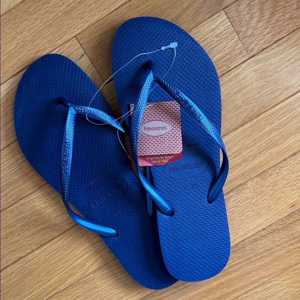 Havaianas Blue Slim Flip Flops with Matching Straps